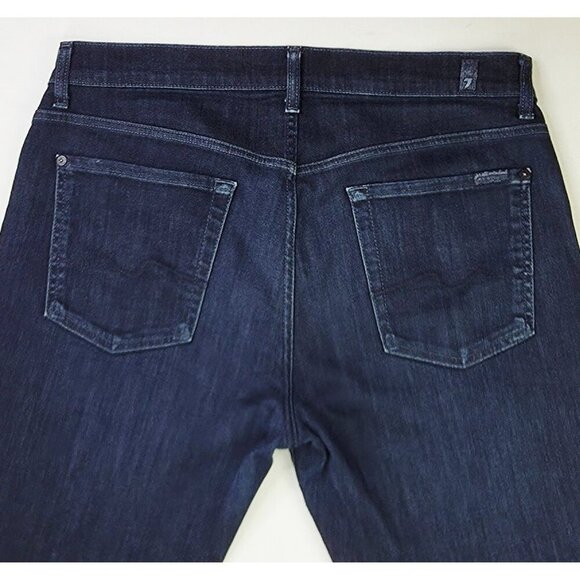 7 For All Mankind Size 33X29 Mens Standard Straight Blue Denim 5 Pocket Jeans - Picture 10 of 11